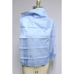 VTG Saint Laurent YSL Men's XL Cotton Scarf Handkerchief Logo Blues 2