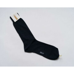 Zilli $60 NWT Dark Blue Mid-Calf Wool Nylon Blend Luxury Dress Socks 12