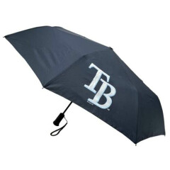 Storm Duds Tampa Bay Rays 42” Automatic Folding Umbrella With Flashlight – Navy