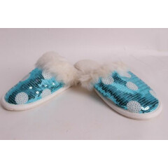 Pottery Barn PB Teen Gumdrop Dot Sequin slippers, medium M, youth 3-4 pool