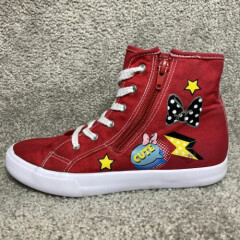 Disney Minnie Mouse Youth Red Lace Side Zipper High Top Sneaker Shoes Size 4