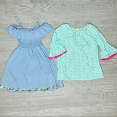 2 piece bundle 10/12 embroidered dress and shirt large summer spring outfits
