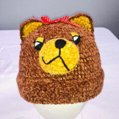 DayLee Design Bear Monkey Baby Hat 1-2 Years Brown Hand Crocheted New San Diego