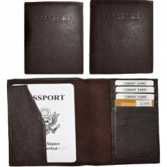 Lot of 3 New Leather passport cover, Brown Unbranded international passport case