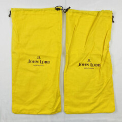 John Lobb Yellow Bootmaker Dustbags Lot of 2