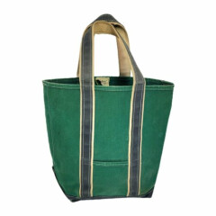RARE Vintage 80s L.L.Bean Boat and Tote Bag Faded Green Navy USA 16"x15.5"