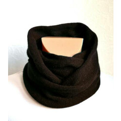 Hand made 100% cashmere men's brown snood scarf