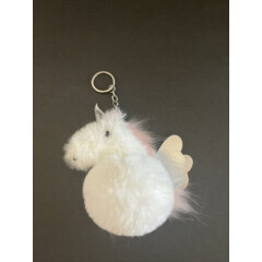 Claire's Unicorn Key Chain Stuffed Plush Shimmer Silver Wings