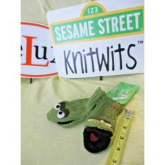 new OSCAR the grouch MITTENS knit toddler Cotton Lined green Sesame Street delux