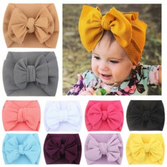 Baby Girl Infant Toddler Bow Hairband Headband Turban Big Knot Head Wrap Soft