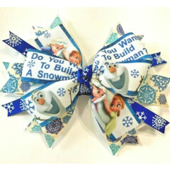 Beautiful Do You Want To Build a Snowman inspired hair bow. 
