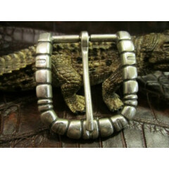 Made in Italy. Solid Brass Belt Buckle. Alligator scales pattern. Heavy Duty.