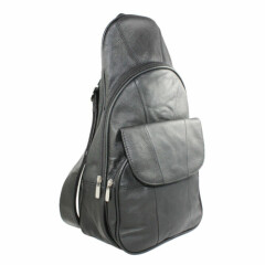 Genuine Leather Backpack Chest Pack Daypack Sling Bag Shoulder Bag