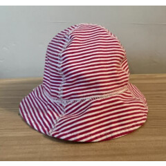 San Diego Hat Company Infant Bucket Hat w Chin Strap, Pink/White Stripe
