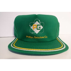 Vintage Phillips Getschow Co. Green Adjustable Snapback Hat Made In USA