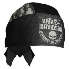 Harley-Davidson Men's Camo Willie G Skull Polyester One Size Headwrap - Black