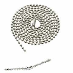 100 Nickel Plated Ball Bead Neck Chains - ID Badge Holder Lanyard Necklaces 36"