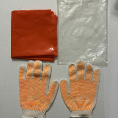 Vintage GM General Motors Work Gloves Mat Orange NOS Factory Tire Change Kit 