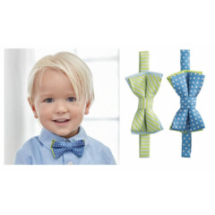 Elegant Baby Boy Easter or Holiday Blue Dots Or Green Stripes Zoom Zoom Bow Tie