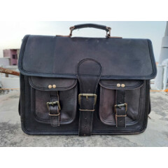 Men's Genuine Leather Vintage Laptop Handmade Briefcase Bag Satchel Messenger