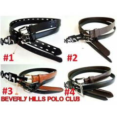 Boys Kids Leather Belts 2 Pack M L Black Brown Beverly Hills Polo Club Children