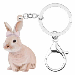 Easter Acrylic Headband Rabbit Hare Keychains Car Key Ring Charms Animal Jewelry