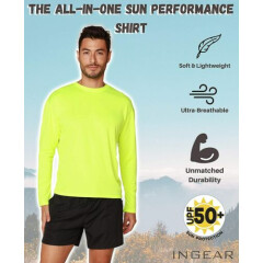 Ingear Beathable Dry Fit Swim Shirts For Men Uv Sun Protective Rash Guard 