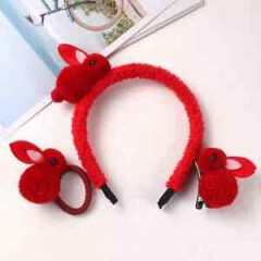 Cute Girls Kids Rabbit Rubber Clip Band Beautiful Baby Headband Elastic Rope 