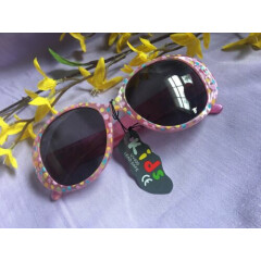 Kids UV 400 Pink Dotted Round Lens Fashion Sunglasses For Girls-New