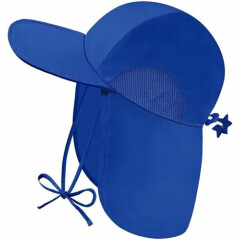 Baby Sun Protection Hat, Kids Summer Essentials Adjustable Hats (6M-2T,Blue)
