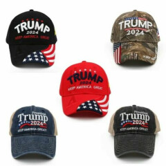 Donald Trump 2024 Hat KAG USA Flag Camo Keep America Great Mesh Cap 