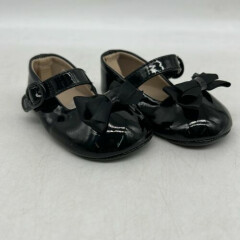 Trimfoot Co. Girls Black Glossy Patent Leather Mary Jane Flats Shoes Size 2