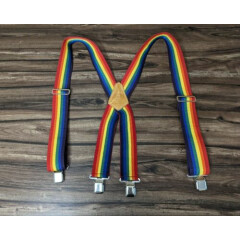VTG McGuire Nicholas Rainbow Pride 2 Inch Wide Suspenders No. 113 Unisex LGBTQ 