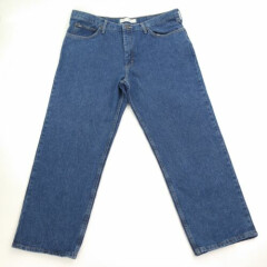 Lee Men's Relaxed Fit Blue Denim Jeans Size 42X30 Straight Leg 100% Cotton