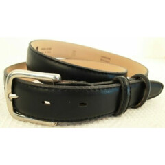 Mens Black Leather Belt Lavorazione Artigianale Size 38 (100) Italy Brass Buckle
