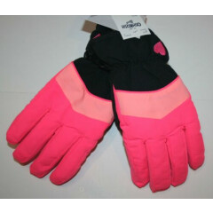 New OshKosh Girls 8 10 12 14 year Ski Gloves Winter Glove Kid Pink Neon Heart