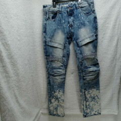 Mens Demolition 975 Jeans Hip Hop Bleached size 36x32