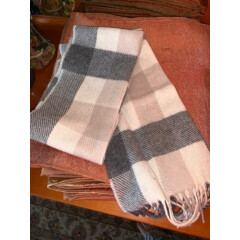 100% Lamb Wool FOX FORD Plad Scarf Made In Irland