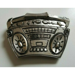 Vintage Boom Box Sterio Men's Belt Silver Buckle Made in USA