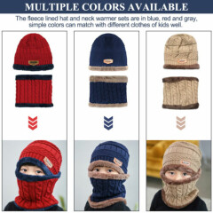 Kids Winter Hat Scarf Set Warm Fleece Balaclava Snow Ski Beanie Cap For Boy Girl