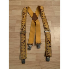 Custom leather craft men’s Thick stretchy suspenders with rulers and tool design