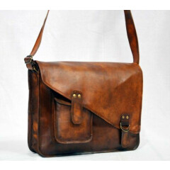 Leather Vintage Messenger Shoulder Men's Satchel & Laptop School Briefcase Bag