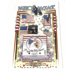 USA America Patriots Package Keychain Magnet Lapel Pins Decals Buckle Flag
