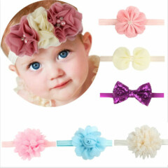 New Beads Flower Headband Baby Elastic Headband Jewelry