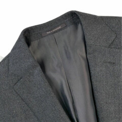 Mint ! 40 R Ermenegildo Zegna 3/2 Roll Dark Grey Speckled Tweed Blazer