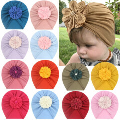 Newborn Baby Hat With Flower Infant Girls Beanie Cap Elastic Toddler Turban Hats