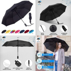 Rain-Mate Compact Travel Umbrella - Windproof, Reinforced Canopy, Ergonomic Hand