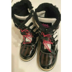TOTES WINTER BOOTS KID GIRLS BLACK/WHITE/PINK style:KYLIE BLACK size 1M