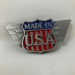 VTG C & J Made in USA Wings Badge Belt Buckle 1985 Patriotic America Flag