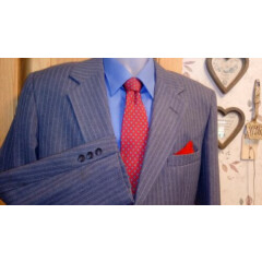 42R Vintage Oakmont mens gray stripe sport coat Blazer suit jacket 42r